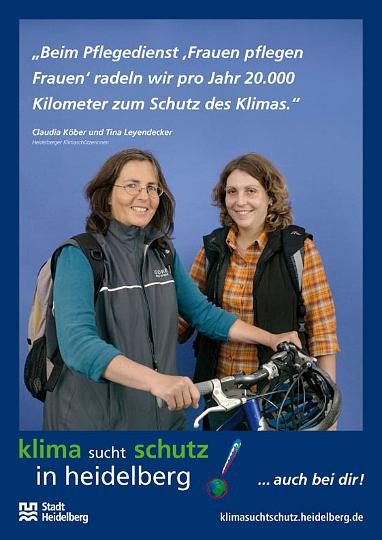 31_bild_klima_tm079_koeber_leyendecker.jpg - Claudia Köber und Tina Leyendecker: "Beim Pflegedienst 'Frauen pflegen Frauen' radeln wir pro Jahr 20.000 Kilometer zum Schutz des Klimas."