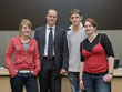 Oberbürgermeister Dr. Eckart Würzner (2.von links) mit dem Vorstand des Jugendgemeinderates: Hannah Eberle (rechts), Jan Buch und Tanja Baumann. (Foto: Rothe)