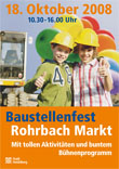 Plakat zum Baustellenfest am Rohrbach Markt