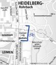 Führt künftig hinter der Festhalle von HeidelbergCement vorbei: der neue Radweg in die Nachbargemeinde Leimen. (Plan: Peh & Schefcik)