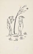 Marie Marcks: „Adam und Eva“, Tuschezeichnung, 1963                 