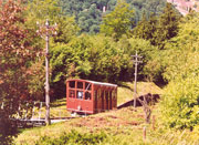 Die Heidelberger Bergbahn auf dem Weg zum Königstuhl.