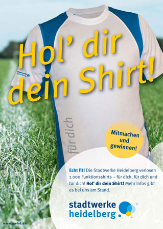 Die Stadtwerke Heidelberg verlosen 1.000 Funktionsshirts – für dich, für dich und für dich.