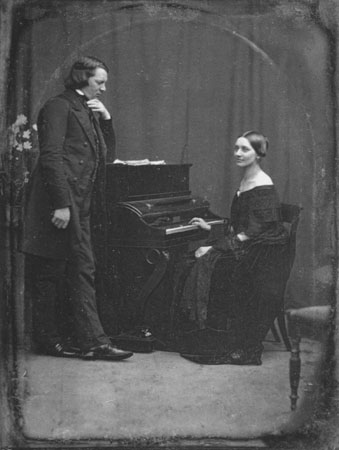 Clara und Robert Schumann. Daguerreotypie von Johann A. Völlner 1850 