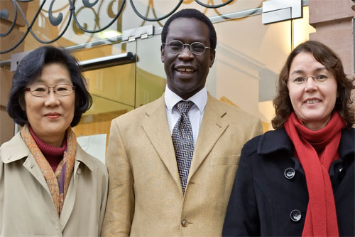 Der Vorstand des Ausländerrates/Migrationsrates (von links) Yeo-Kyu Kang, Michael Mwa Allimadi, Hülya Amhari 