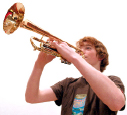 Ein junger Trompeter kennzeichnet den neuen Internetauftritt der Musik- und Singschule.
