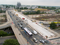 Auf der Montpellierbrücke soll am 31. Juli die Umlegung des Verkehrs auf die andere Seite erfolgen (Foto: Rothe)