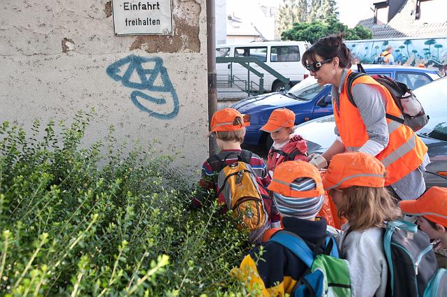 Laurentius-061.jpg - Die Kinder und Erzieher/innen des Kindergartens St. Theresia in Rohrbach am 20.4. haben rund um die Rathausstraße und Herrenwiesenstraße geputzt. (Foto: Rothe)