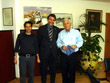 Rehovots Oberbürgermeister Joshua Forer (r.) mit Referent David Ashkenazyl (l.) und Bürgermeister Dr. Joachim Gerner     