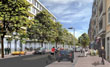 So soll, nach den Plänen des Wettbewerbssiegers Pesch & Partner, die neugestaltete Bahnhofstraße einmal aussehen.