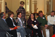 Michaela Schadeck beim traditionellen Empfang des Beirats von Menschen mit Behinderungen im Dezember 2011 im Spiegelsaal 