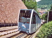 Die Bergbahn auf dem Weg zum Königstuhl.