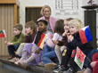 Kinder aus einem evangelischen Kindergarten