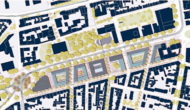 Städtebauliches Konzept für das Quartier zwischen Kurfürsten-Anlage und Bahnhofstraße (Abbildung: Stadt Heidelberg)