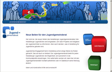 Screenshot der Homepage des Jugendgemeinderat