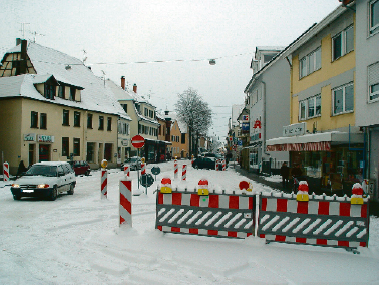 Winter auf der Straßenbahnbaustelle in Kirchheim (Foto: Stadt Heidelberg)