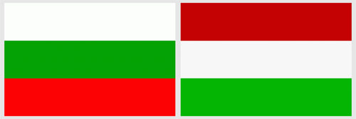Nationalflaggen von Bulgarien und Ungarn