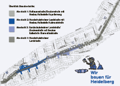 Die Gleissanierung auf der B 3 geht weiter: Jetzt ist der zweite Bauabschnitt zwischen Johanneskirche und Roonstraße dran. (Plan: RNV/Struve)